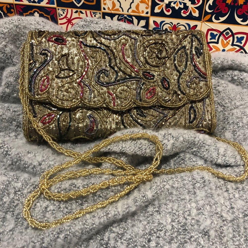 Beaded Crossbody Clutch